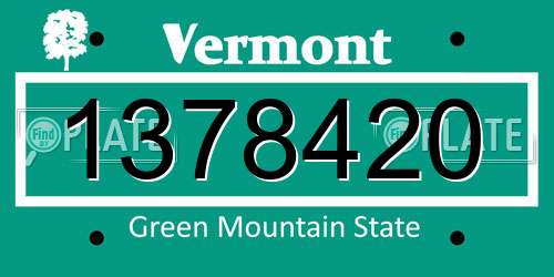 1378420 Vermont License Plate