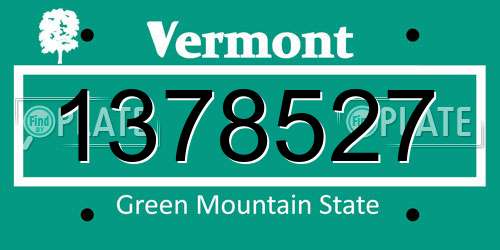 1378527 Vermont License Plate