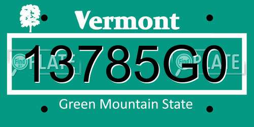 13785G0 Vermont License Plate