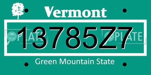 13785Z7 Vermont License Plate