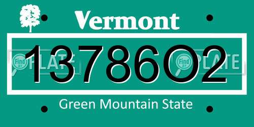13786O2 Vermont License Plate