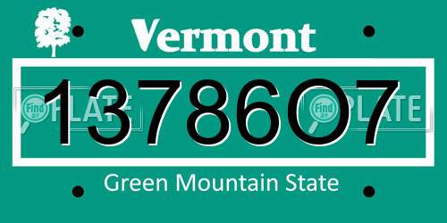 13786O7 Vermont License Plate