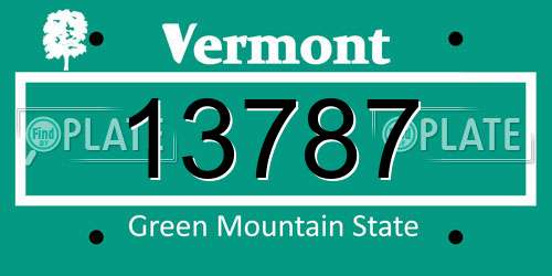 13787 Vermont License Plate