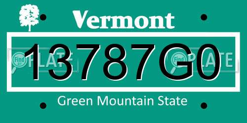 13787G0 Vermont License Plate