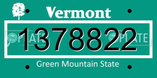 1378822 Vermont License Plate