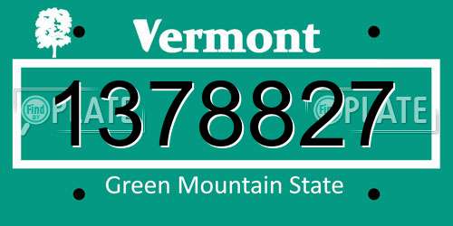 1378827 Vermont License Plate