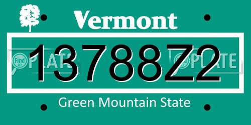 13788Z2 Vermont License Plate