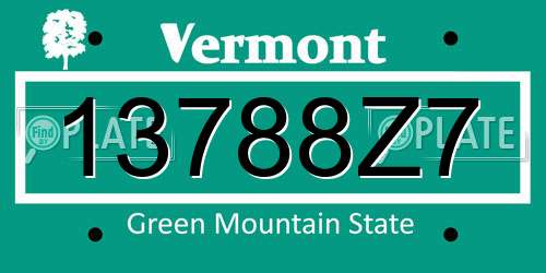 13788Z7 Vermont License Plate