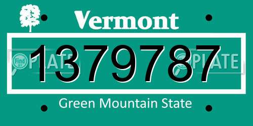 1379787 Vermont License Plate