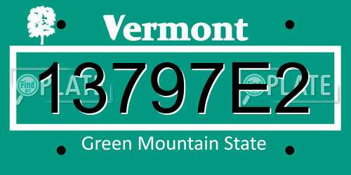 13797E2 Vermont License Plate