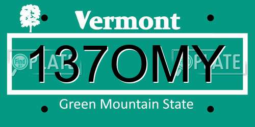 137OMY Vermont License Plate