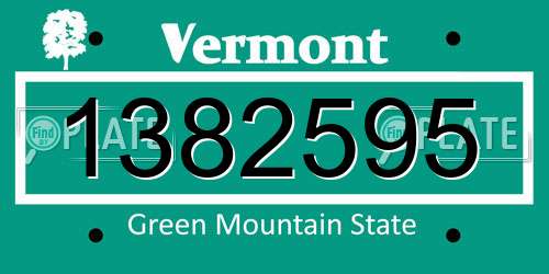 1382595 Vermont License Plate