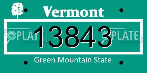 13843 Vermont License Plate