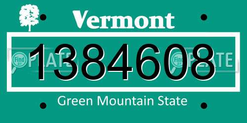 1384608 Vermont License Plate