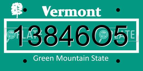 13846O5 Vermont License Plate