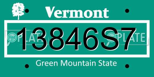 13846S7 Vermont License Plate