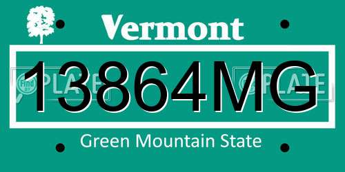 13864MG Vermont License Plate