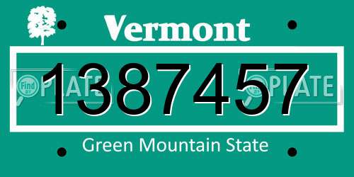 1387457 Vermont License Plate