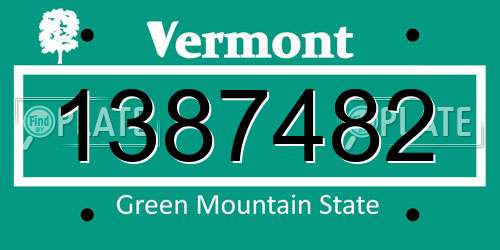 1387482 Vermont License Plate