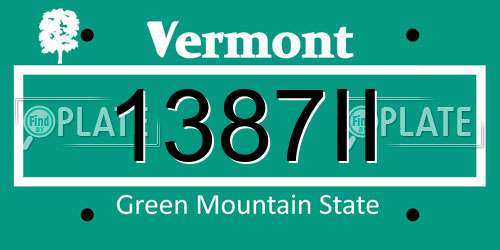 1387II Vermont License Plate