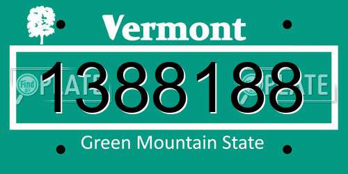 1388188 Vermont License Plate