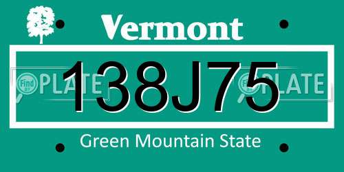138J75 Vermont License Plate