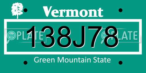 138J78 Vermont License Plate