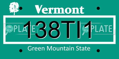 138TI1 Vermont License Plate