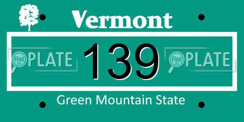139 Vermont License Plate