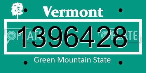 1396428 Vermont License Plate
