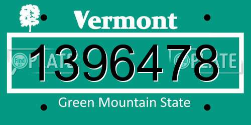 1396478 Vermont License Plate