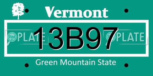 13B97 Vermont License Plate