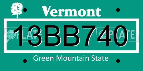 13BB740 Vermont License Plate