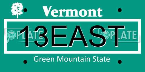 13EAST Vermont License Plate