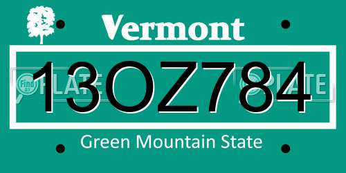 13OZ784 Vermont License Plate