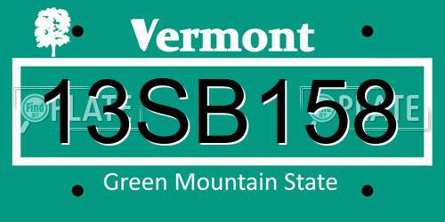 13SB158 Vermont License Plate