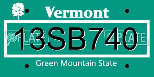 13SB740 Vermont License Plate
