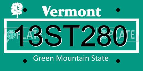 13ST280 Vermont License Plate