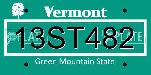 13ST482 Vermont License Plate
