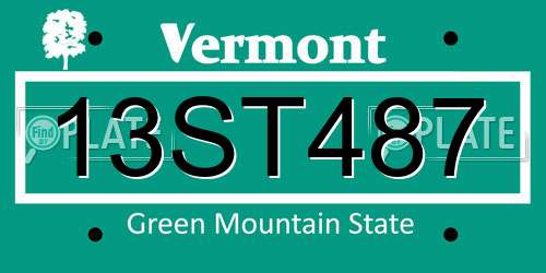 13ST487 Vermont License Plate