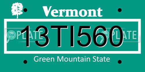 13TI560 Vermont License Plate