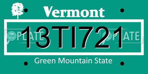 13TI721 Vermont License Plate