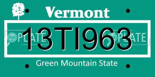 13TI963 Vermont License Plate