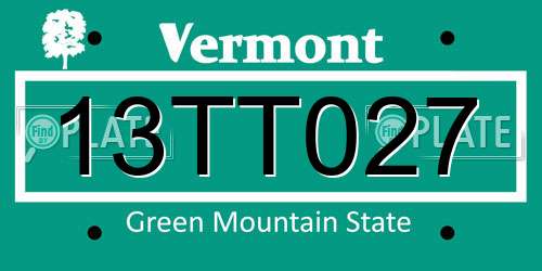 13TT027 Vermont License Plate