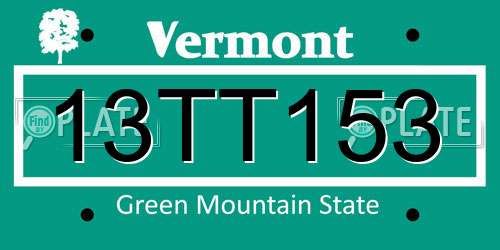 13TT153 Vermont License Plate
