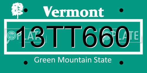 13TT660 Vermont License Plate