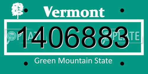 1406883 Vermont License Plate