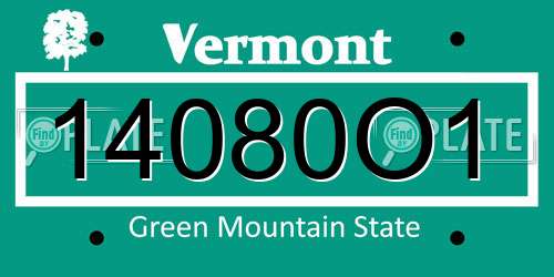 14080O1 Vermont License Plate