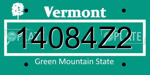 14084Z2 Vermont License Plate