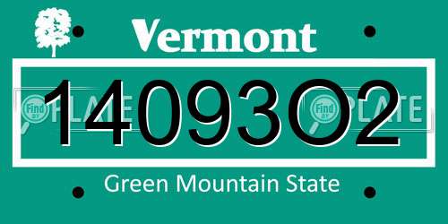 14093O2 Vermont License Plate
